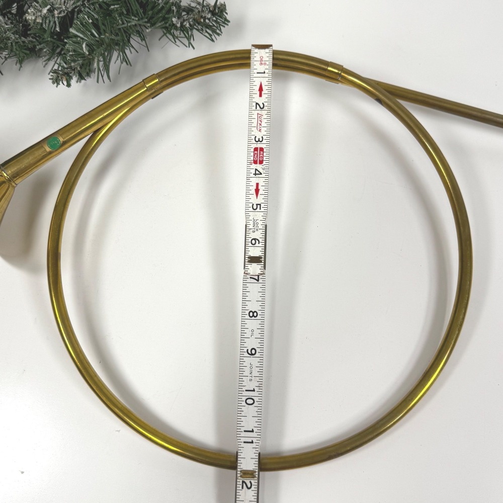 Vintage Large Brass French Horn- Christmas decor 21 inch - Picture 4 of 8